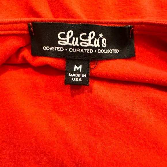 Lulus Red Fitted Short Sleeve Dress Size Medium | Made in US - Picture 3 of 5